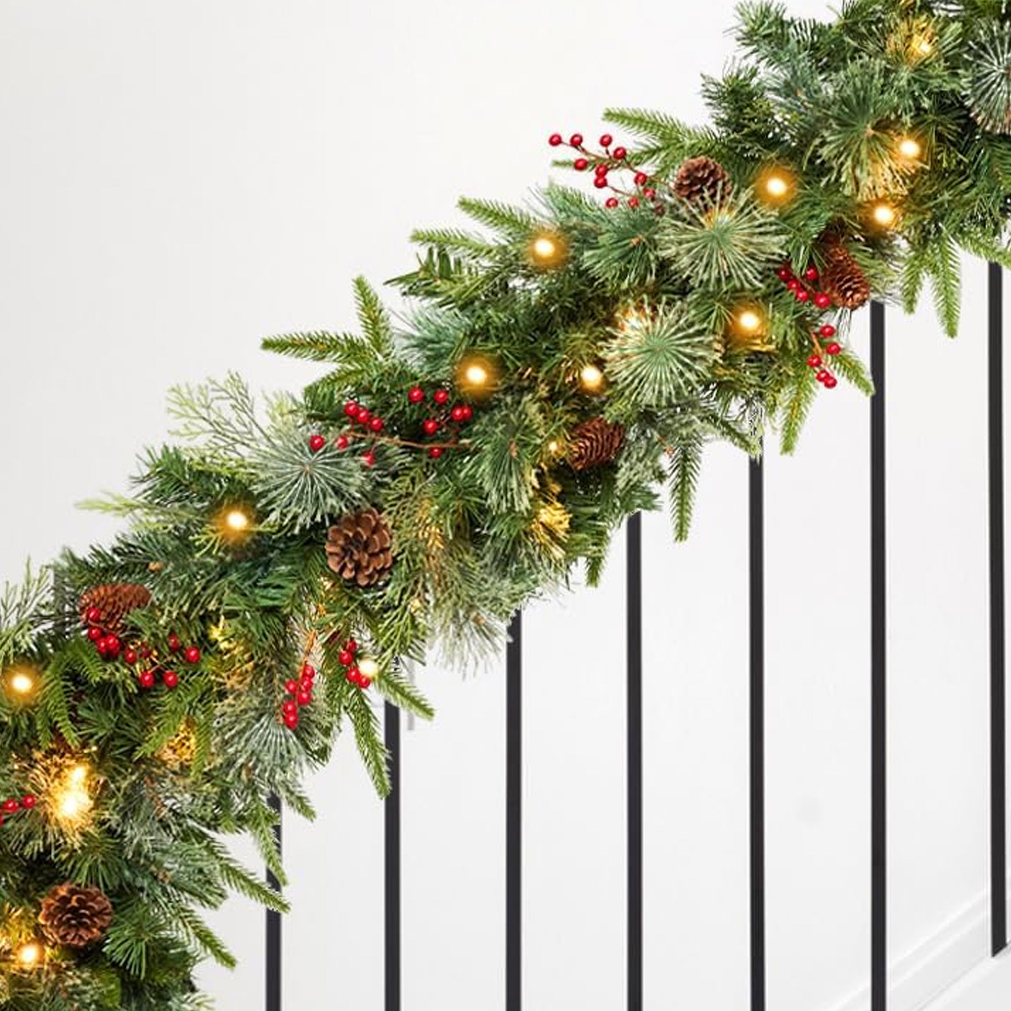 Waterproof outdoor string lights designed to resemble realistic rattan, featuring small LED bulbs for decorative lighting.