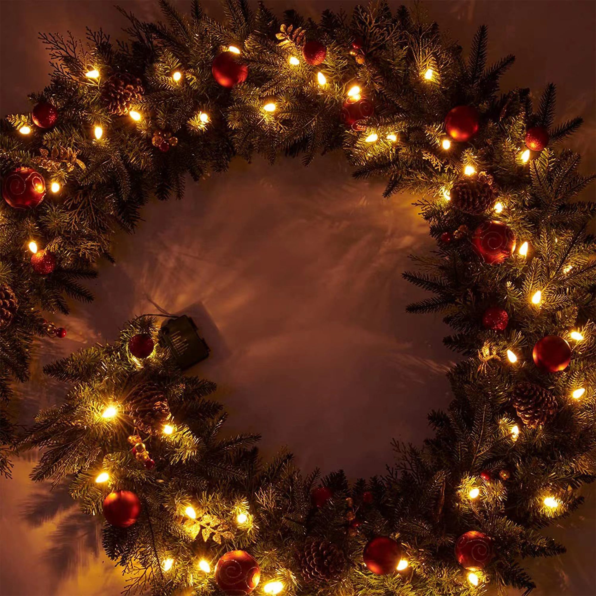 Waterproof outdoor string lights designed to resemble realistic rattan, featuring small LED bulbs for decorative lighting.