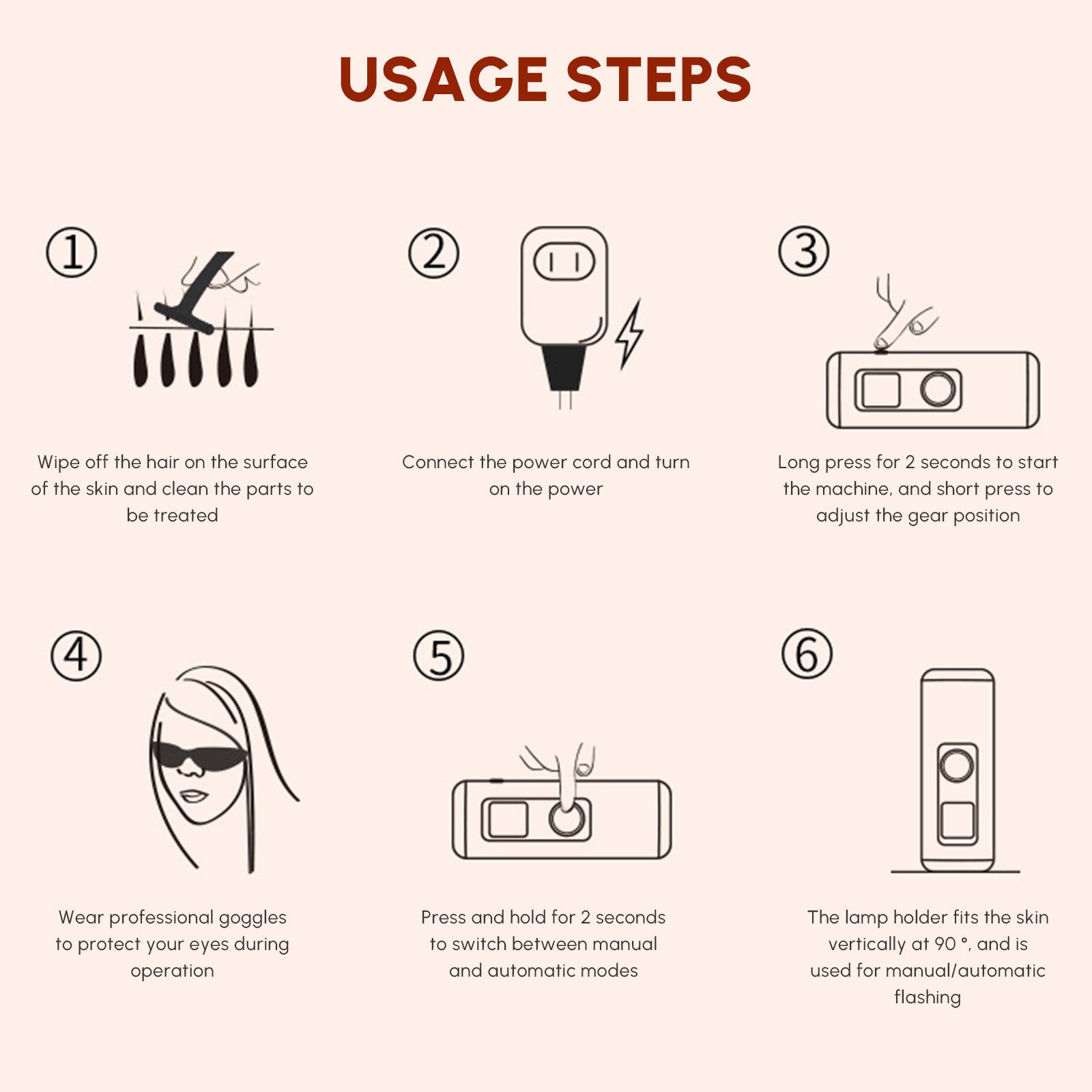 Home Laser Hair Removal Device designed for whole body use, featuring a sleek design and multiple adjustable settings for painless hair removal.