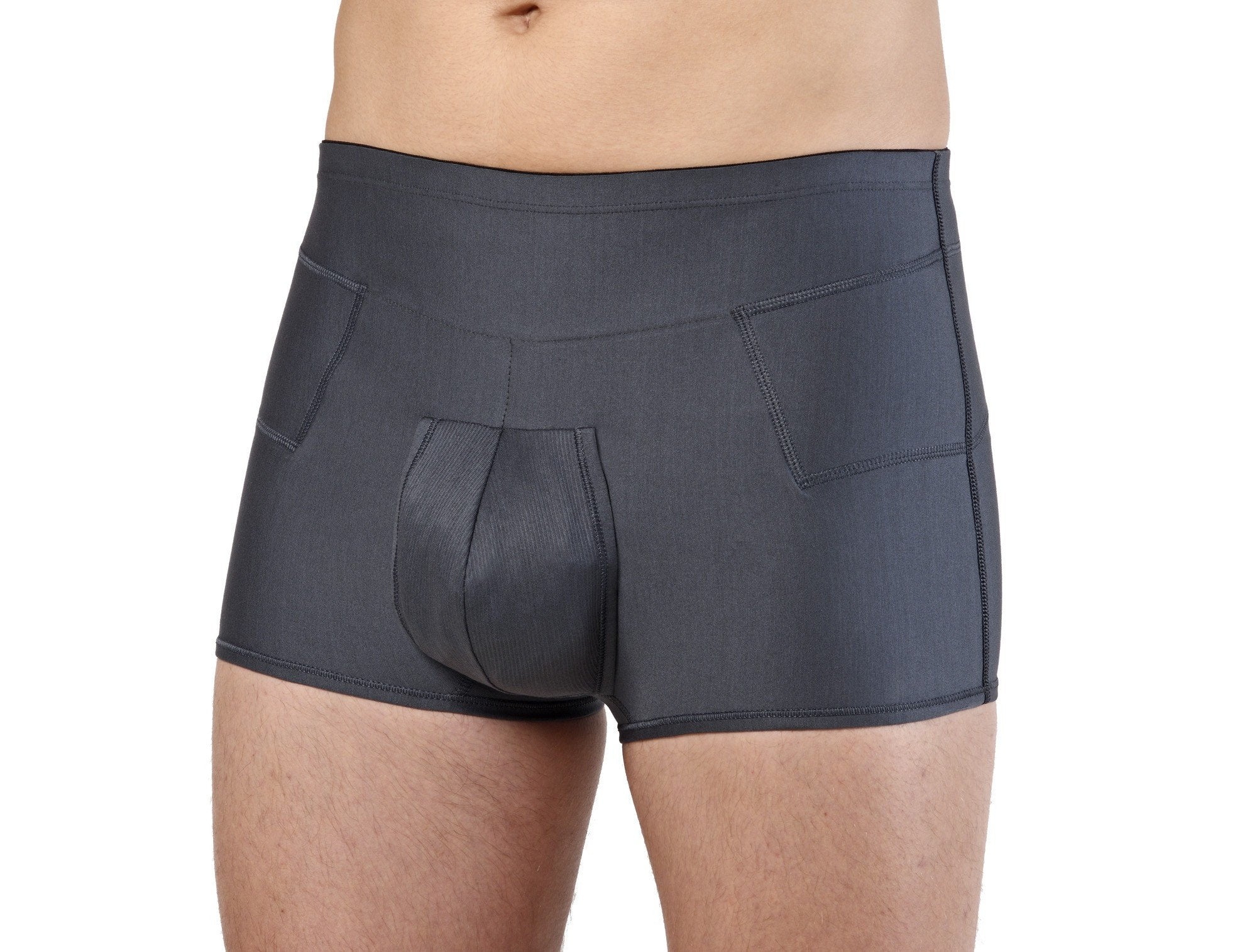 Orione INGUINAL HERNIA SUPPORT BRIEF - PANT (BOXER) featuring anatomically shaped foam pads for hernia support.