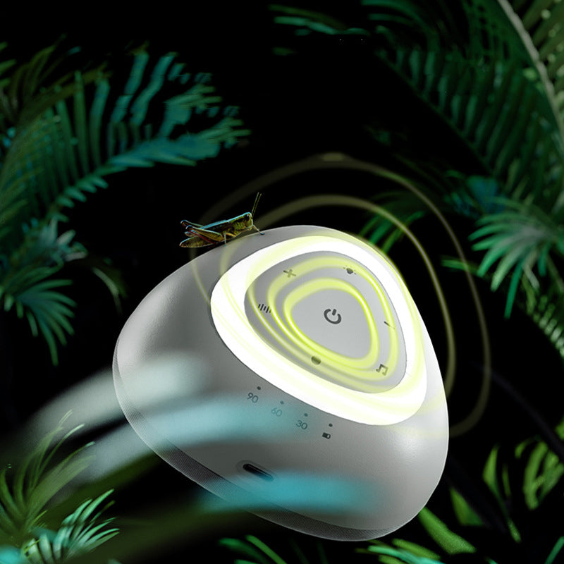 Intelligent Soothing White Noise Sleep Instrument in grey and black, featuring a compact design with ambient lighting and sound options.