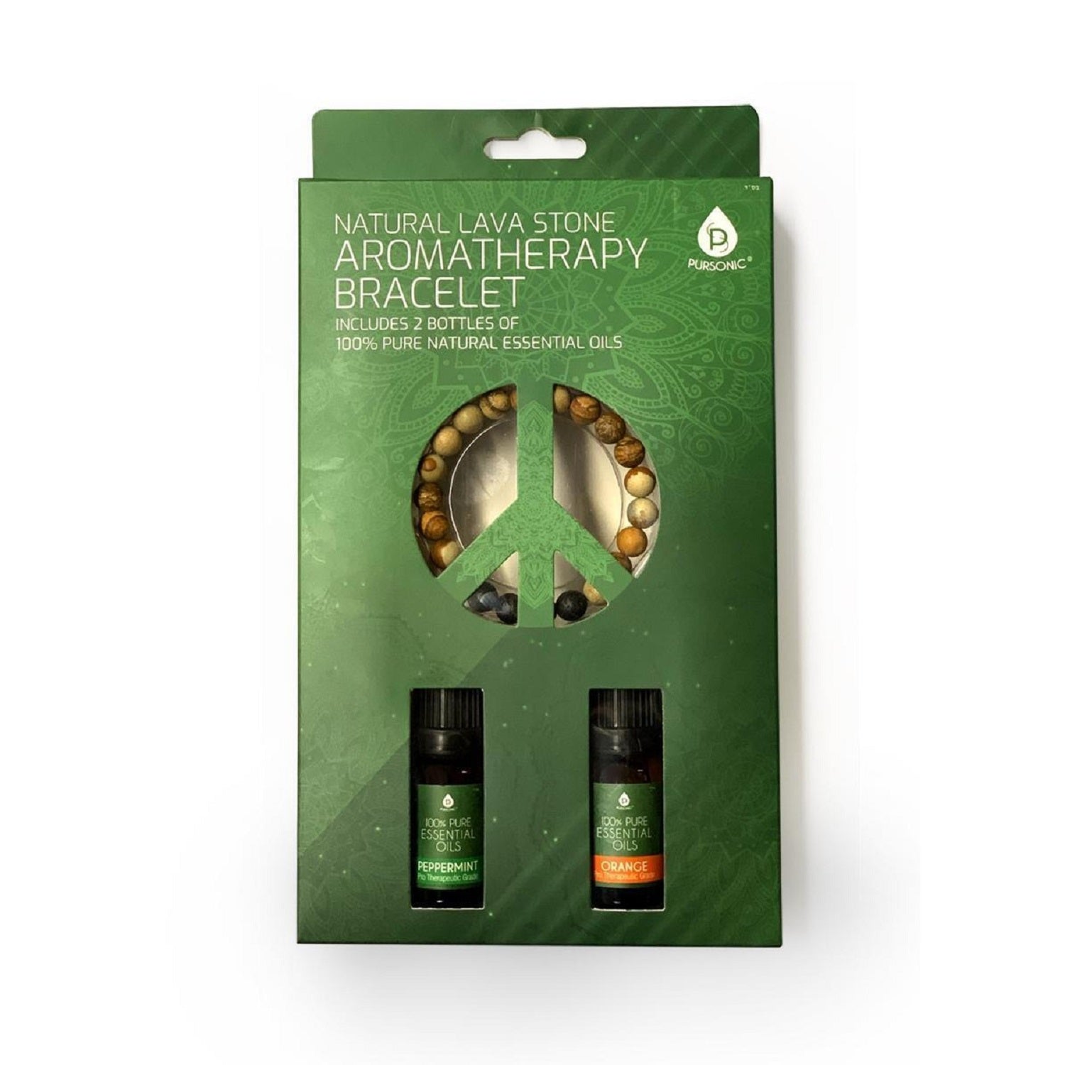 Lava stone bracelet adorned with peppermint and sweet orange essential oils, showcasing its natural beauty and therapeutic benefits.