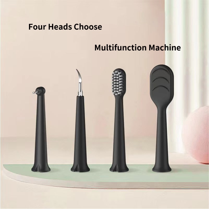 LED Sonic Electric Toothbrush with Dental Scaler, featuring multiple cleaning heads and USB charging capability, designed for effective teeth whitening.