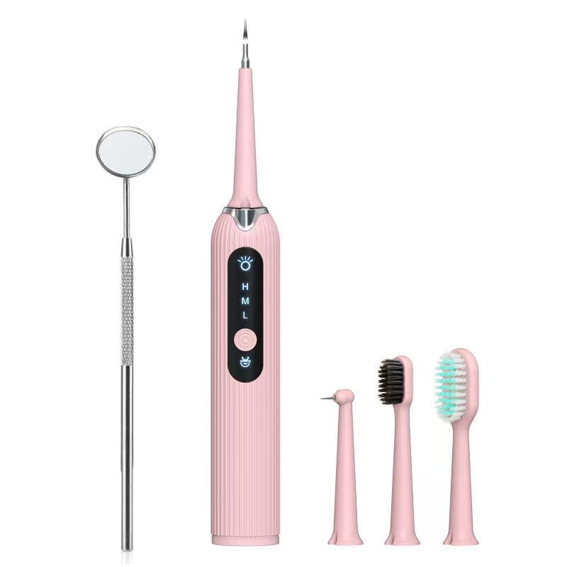 LED Sonic Electric Toothbrush with Dental Scaler, featuring multiple cleaning heads and USB charging capability, designed for effective teeth whitening.