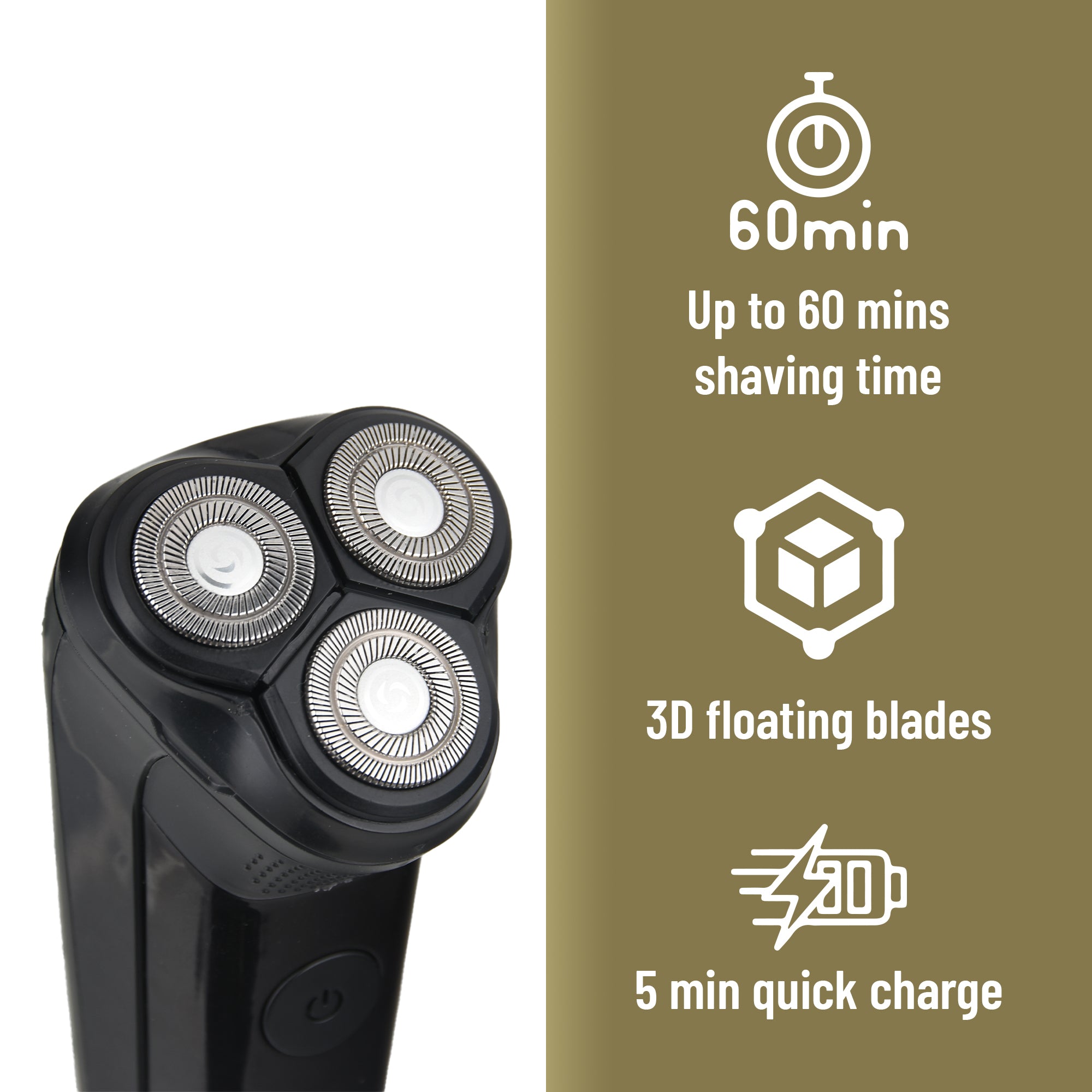 Mario Lopez Men's Rechargeable Electric Shaver with 3D floating blades and sleek design, perfect for a close shave.