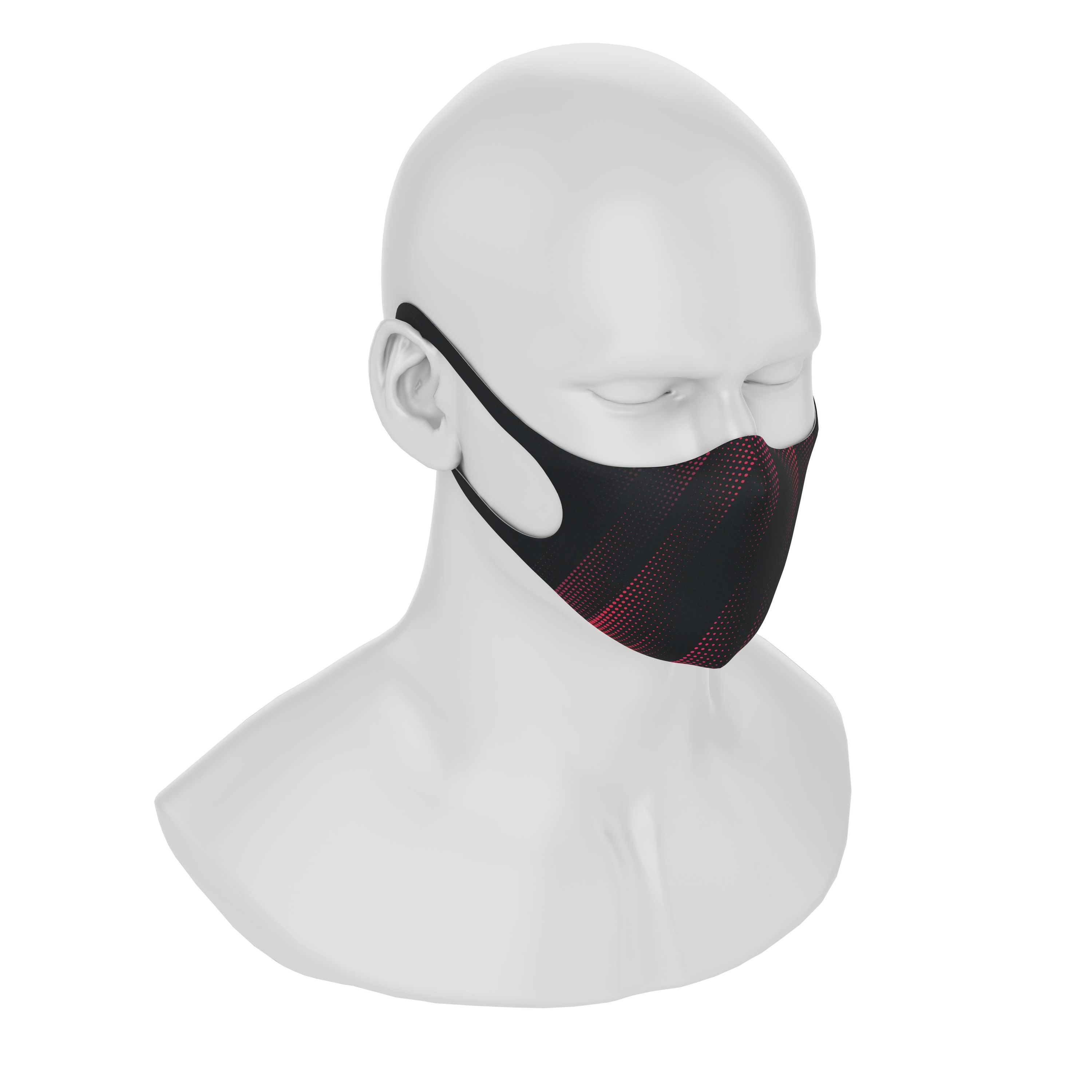 Maskery Design Face Mask in Black and Red, made from high-quality neoprene fabric, showcasing a stylish and protective design.