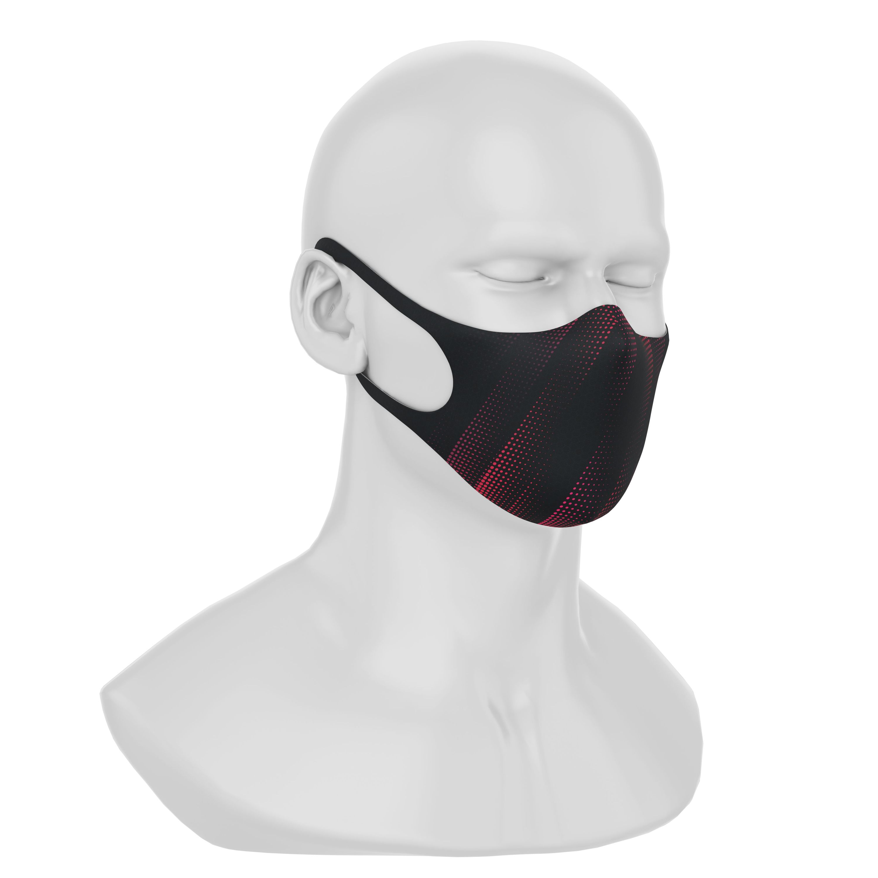 Maskery Design Face Mask in Black and Red, made from high-quality neoprene fabric, showcasing a stylish and protective design.