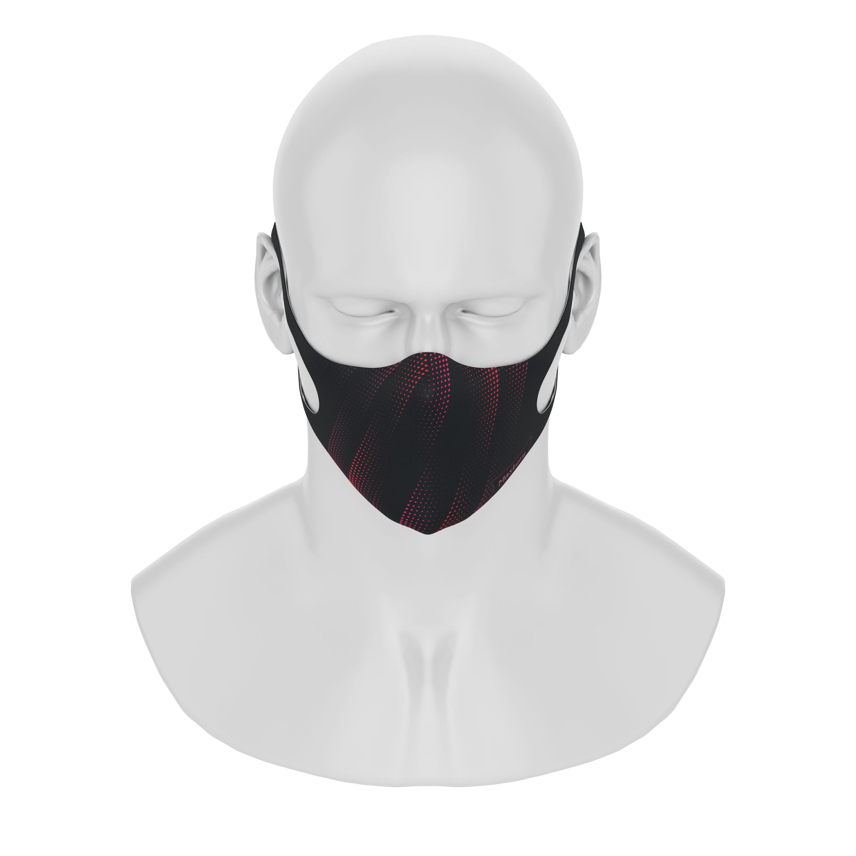 Maskery Design Face Mask in Black and Red, made from high-quality neoprene fabric, showcasing a stylish and protective design.