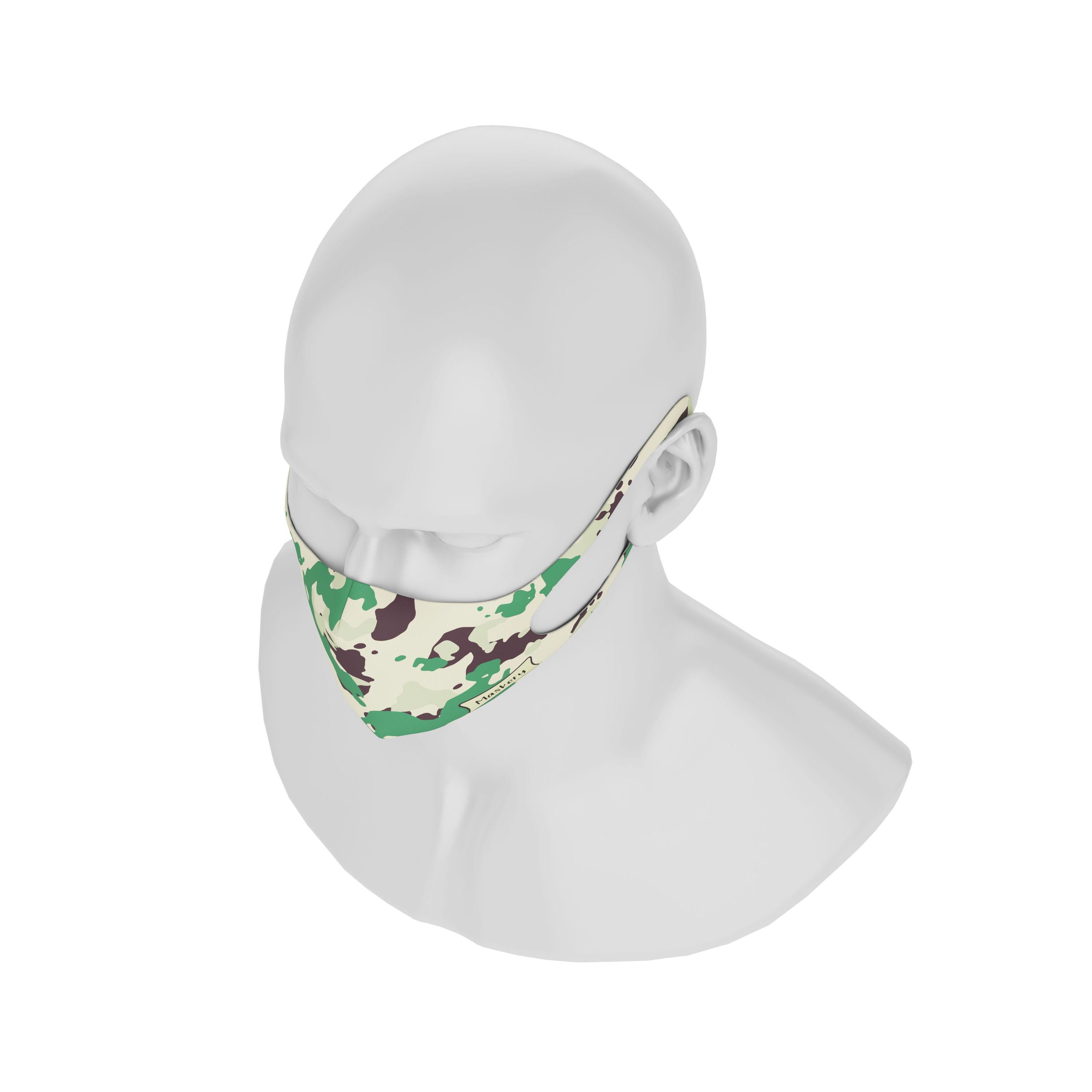 Maskery Design Face Mask in camouflage pattern, made from high-quality neoprene fabric, suitable for both men and women.