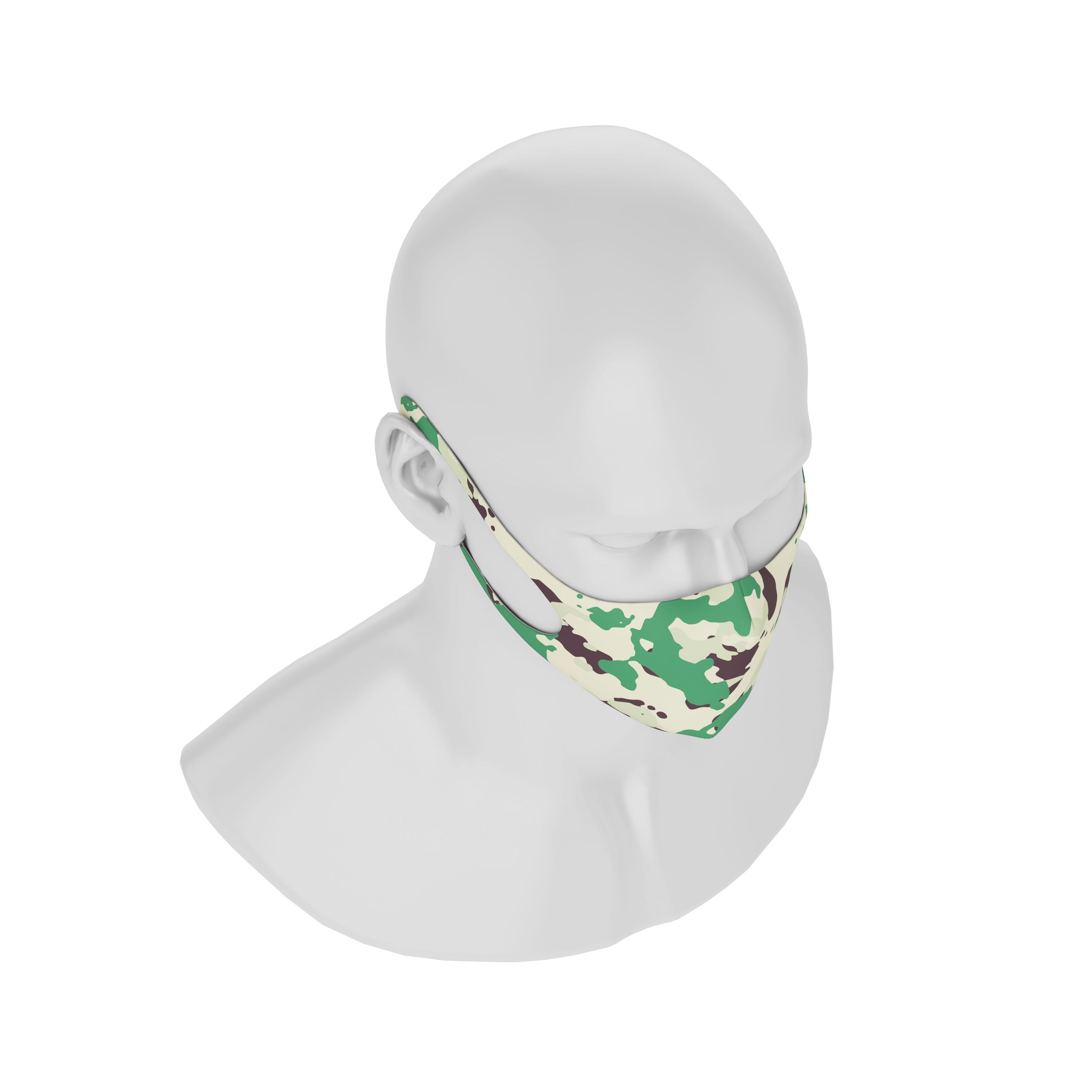 Maskery Design Face Mask in camouflage pattern, made from high-quality neoprene fabric, suitable for both men and women.