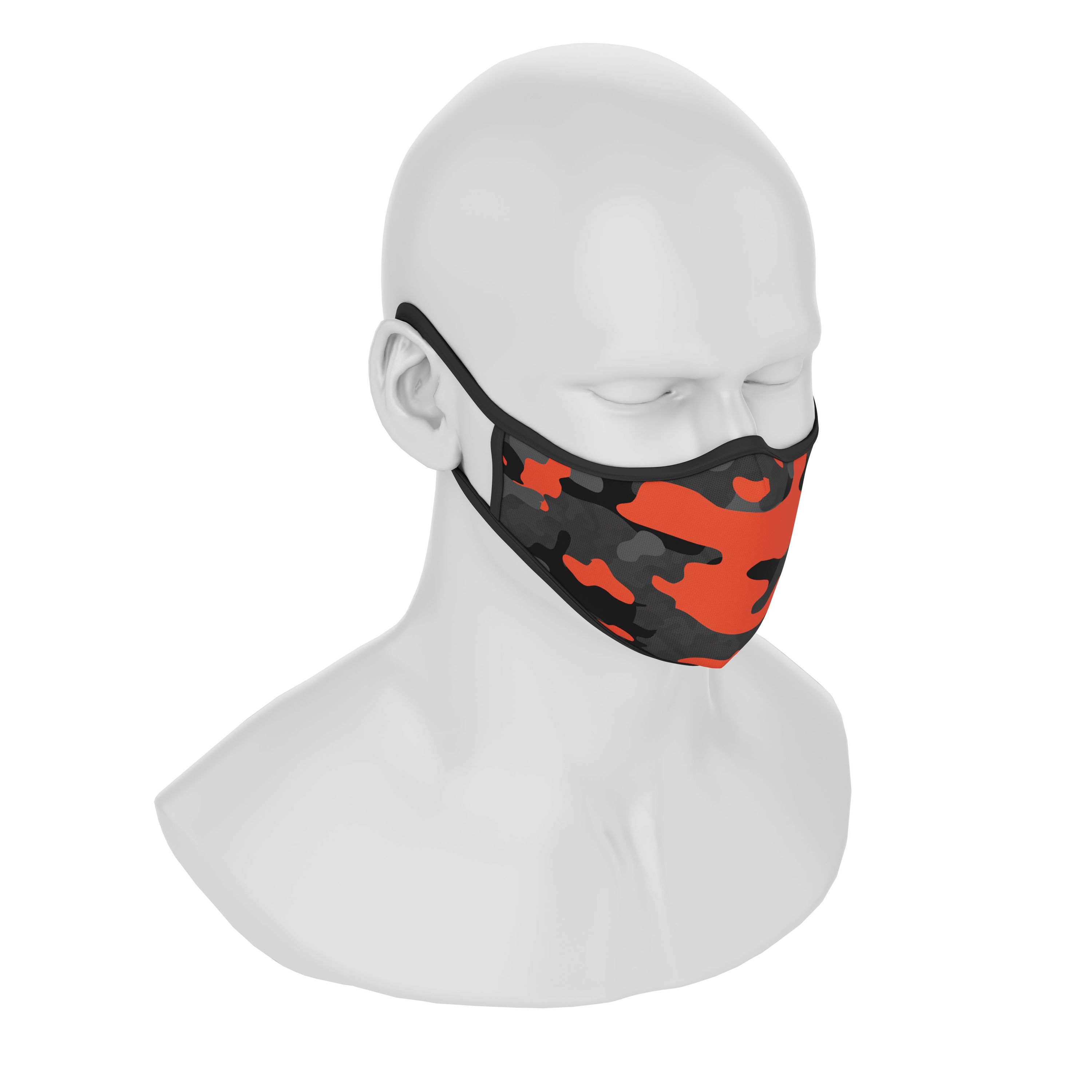Maskery Premium Face Mask in modern camouflage design, made from high-quality neoprene fabric, suitable for various outdoor activities.