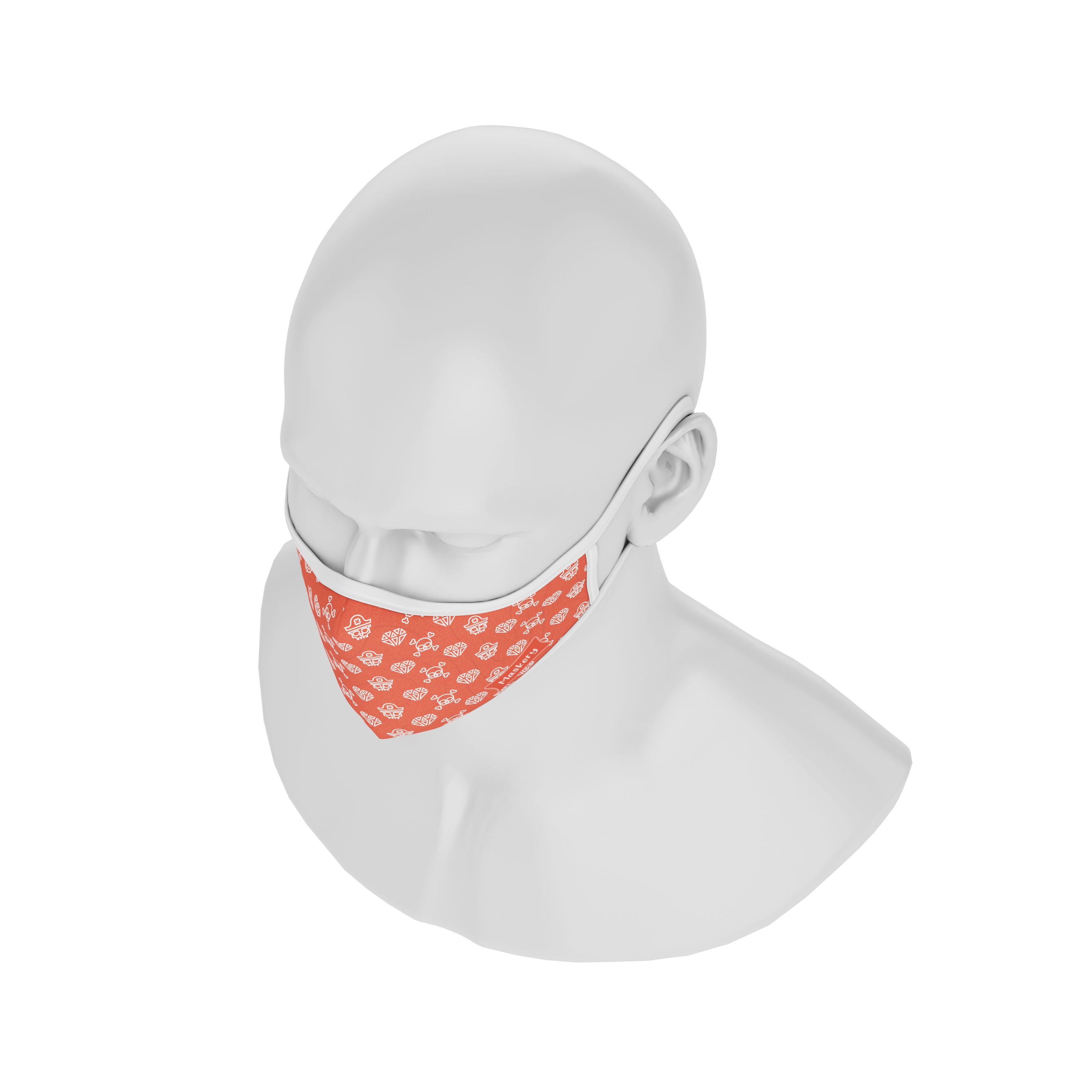 Maskery Premium Face Mask featuring a stylish Pirate Skulls design, made from high-quality neoprene fabric for comfort and protection.