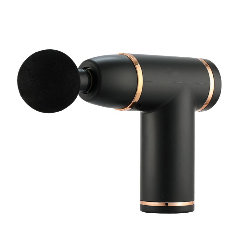 Mini USB Deep Tissue Massage Gun in various colors including green, black, gray, and red, showcasing its compact design and USB charging capability.