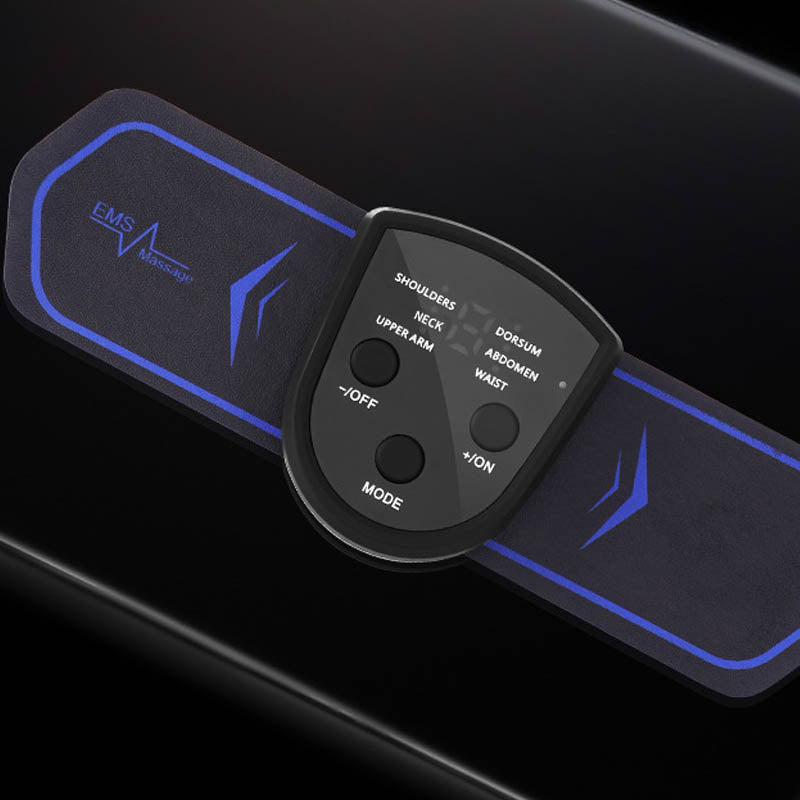 Portable neck massage stickers designed for deep tissue relief, featuring a compact design and USB charging capability.