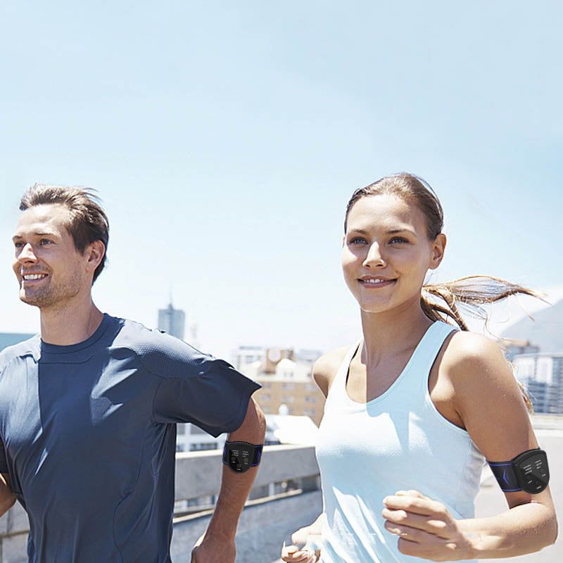 Portable neck massage stickers designed for deep tissue relief, featuring a compact design and USB charging capability.