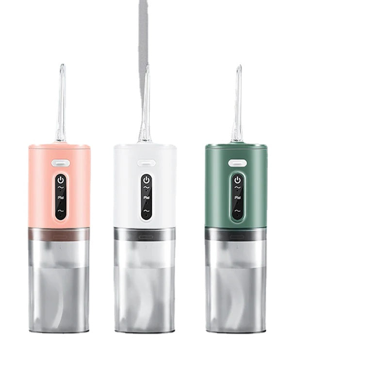 Portable oral irrigator with IPX7 waterproof design and three cleaning modes for effective teeth cleaning.