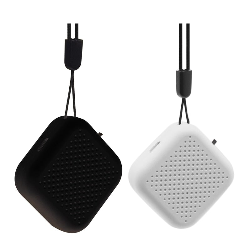 Personal Mini Negative Ion Hanging Neck Air Purifier in black and white, designed for portable air purification.