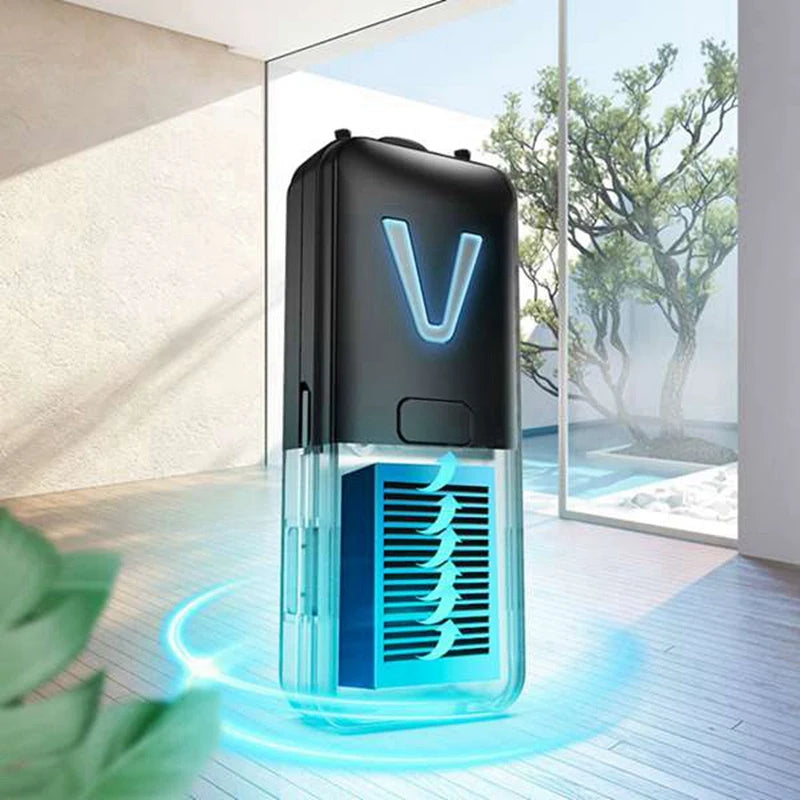 Personal Wearable Air Purifier Necklace in a stylish design, showcasing its compact size and portable features.