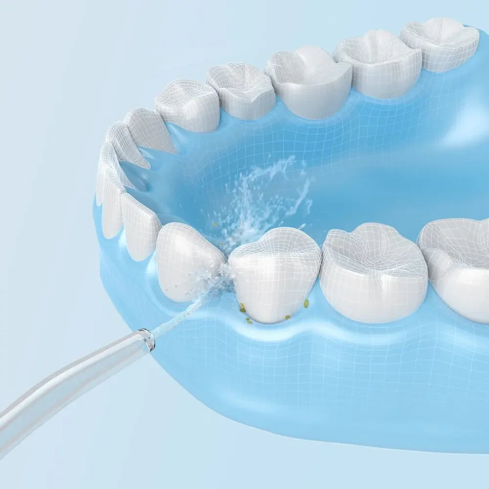 Portable Oral Irrigator Water Flosser with a sleek design, featuring a water tank and nozzle for effective oral cleaning.