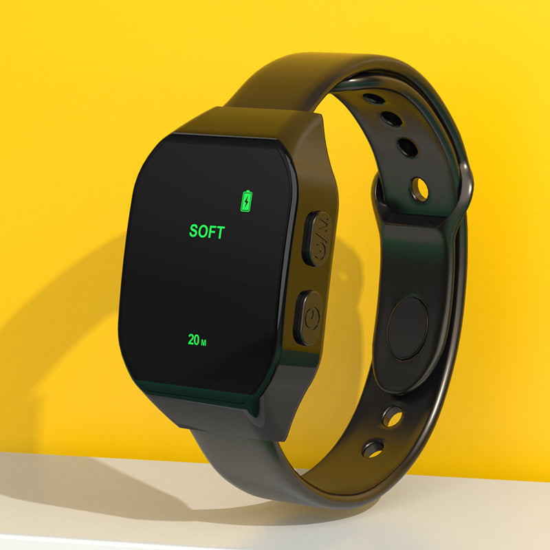 A Portable Pulse Soothing Insomnia Massage Instrument in white, showcasing its sleek design and digital display.