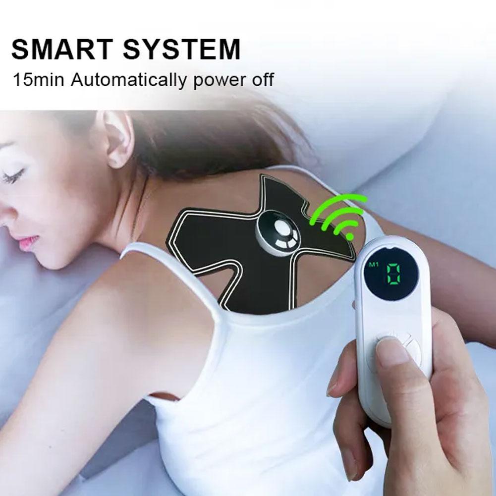 Portable Shoulder Neck Massager with Remote Control, designed for targeted pain relief and relaxation, featuring a compact design and multiple massage modes.
