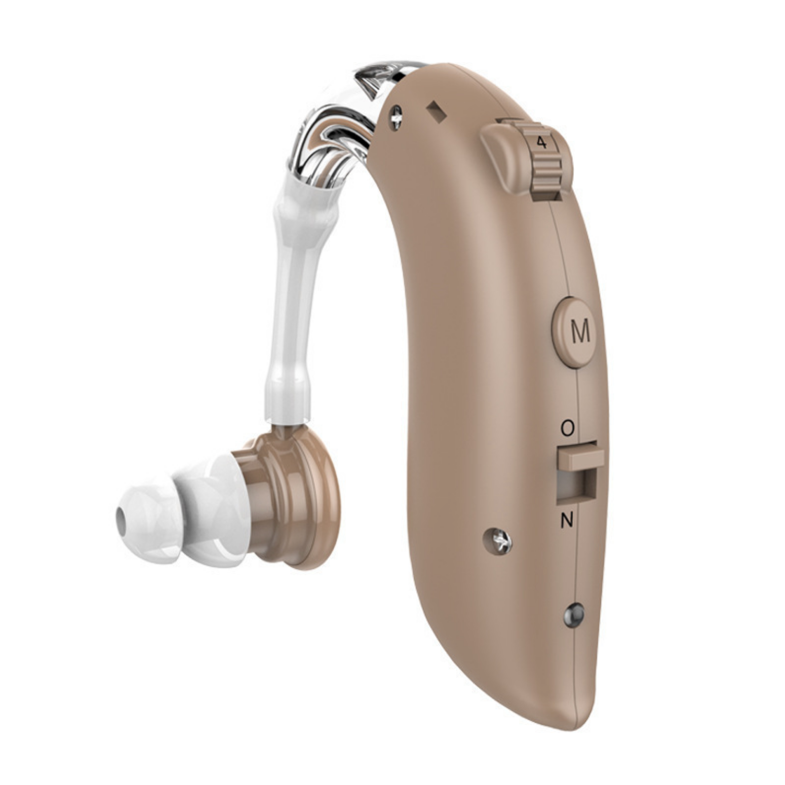 Rechargeable USB Hearing Aid designed for elderly, featuring a behind-the-ear design for comfort and sound amplification.