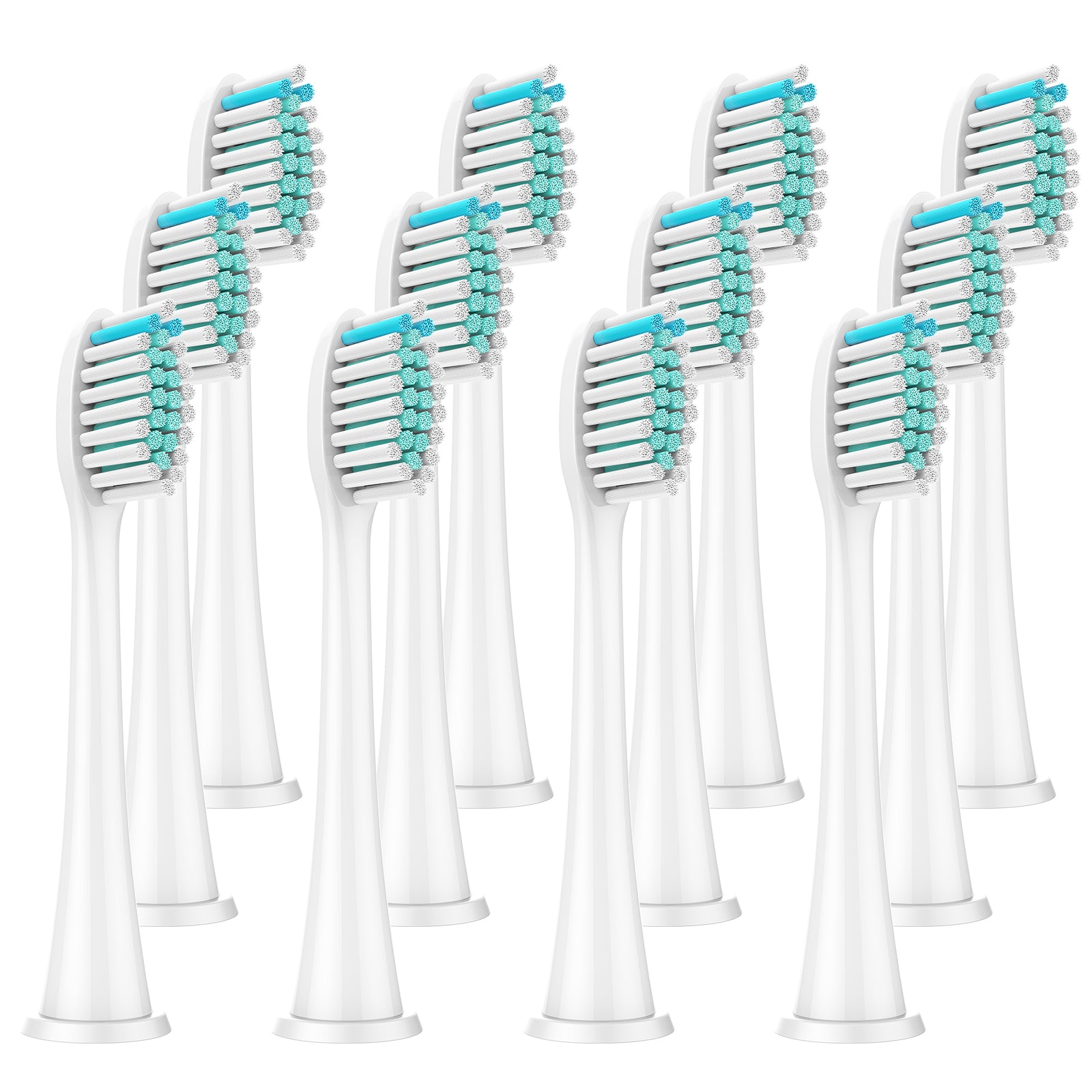 A set of replacement brush heads for Philips Sonicare toothbrushes, showcasing various sizes and bristle types for effective oral care.