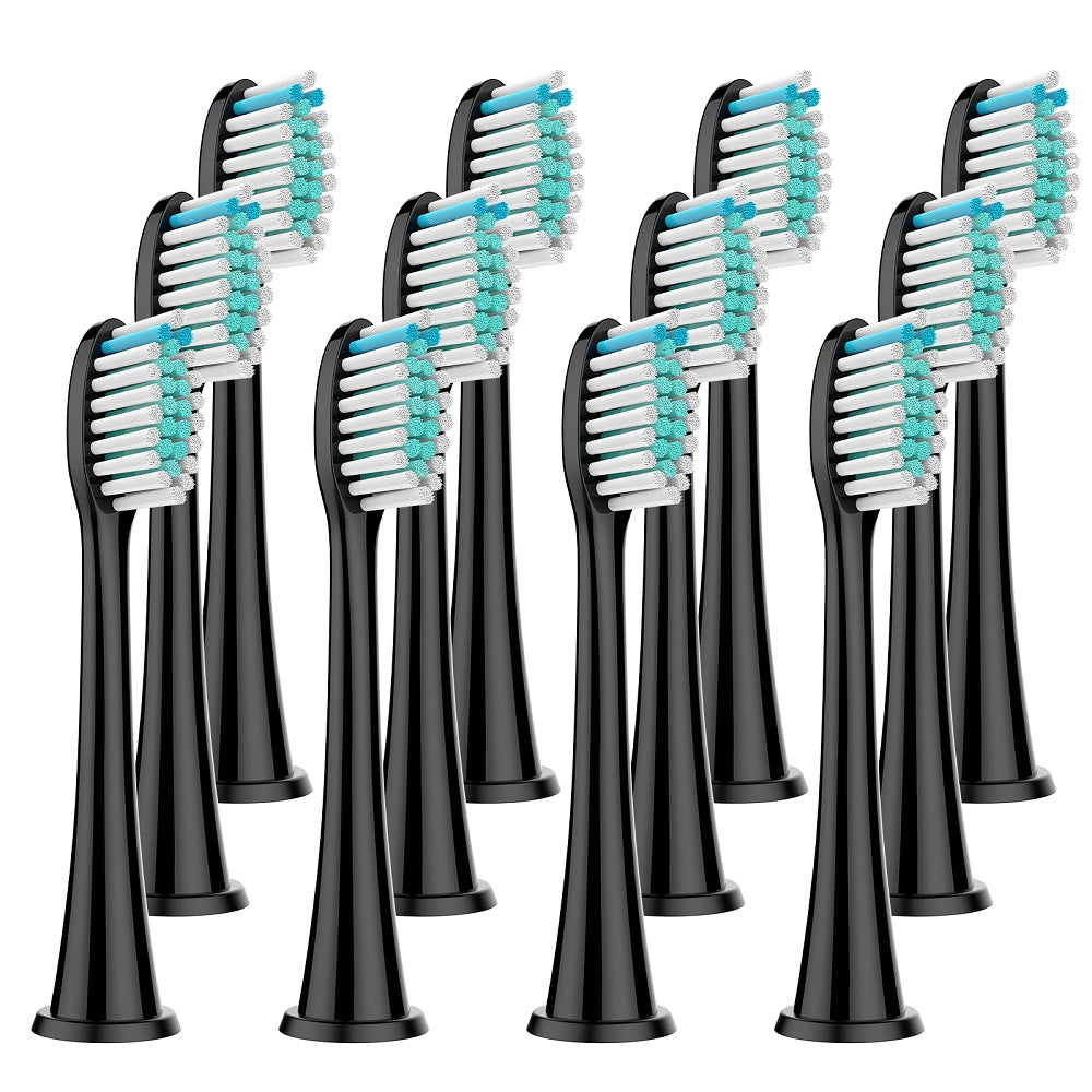 A set of replacement brush heads for Philips Sonicare toothbrushes, showcasing various sizes and bristle types for effective oral care.