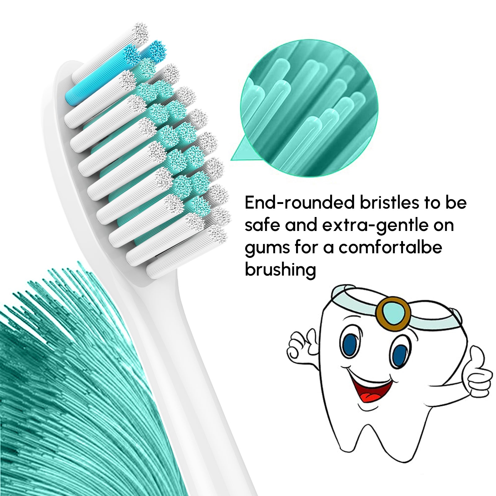 A set of replacement brush heads for Philips Sonicare toothbrushes, showcasing various sizes and bristle types for effective oral care.