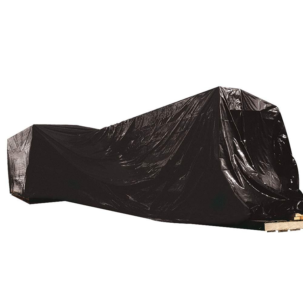 Object covered with black tarp.