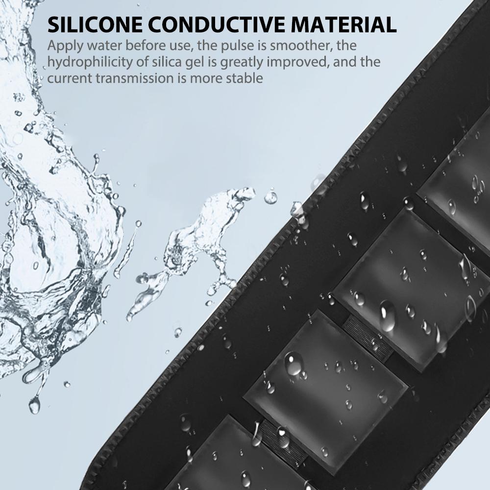 Smart EMS Fitness Vibration Belt designed for abdominal muscle training and fat burning, featuring a sleek design and USB charging capability.