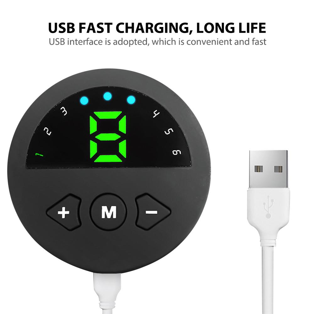 Smart EMS Fitness Vibration Belt designed for abdominal muscle training and fat burning, featuring a sleek design and USB charging capability.