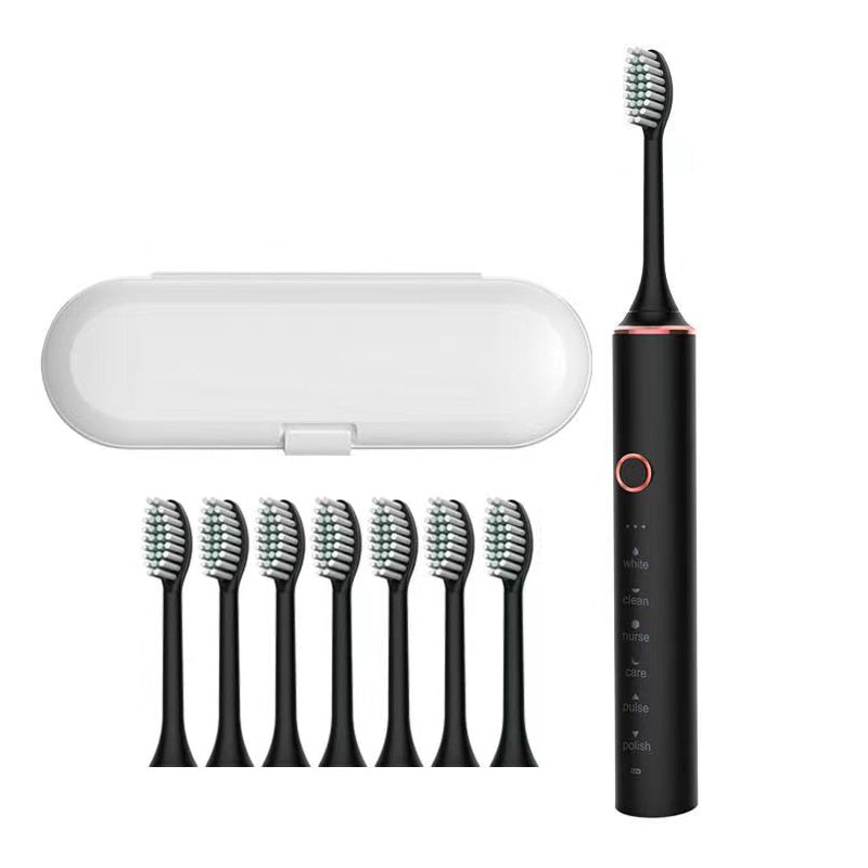 Smart Sonic Electric Toothbrush with USB charging, featuring multiple modes and DuPont toothbrush heads.