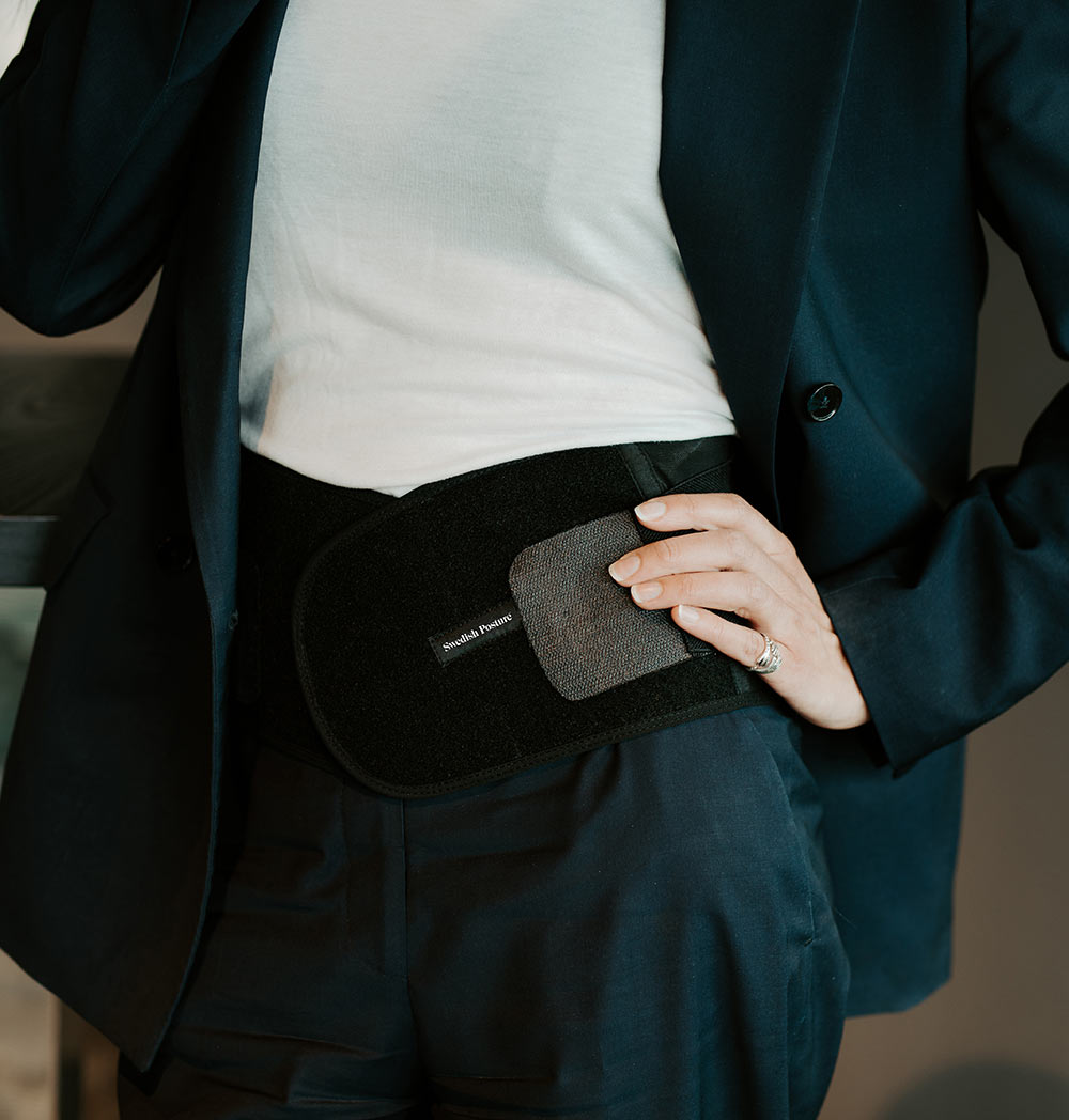 Stabilize Lumbar Back Belt with thermo-pillow for lower back support and pain relief.