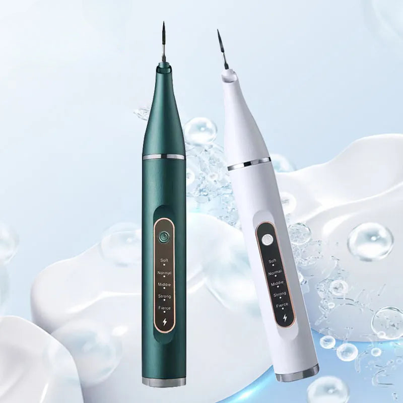 Ultrasonic Dental Scaler with various attachments for effective teeth cleaning, showcasing its sleek design and user-friendly features.