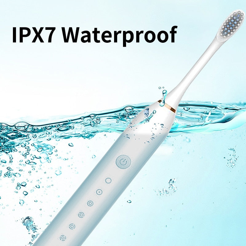 Ultrasonic Sonic Electric Toothbrush with USB charging, featuring multiple modes and waterproof design, ideal for effective teeth whitening.