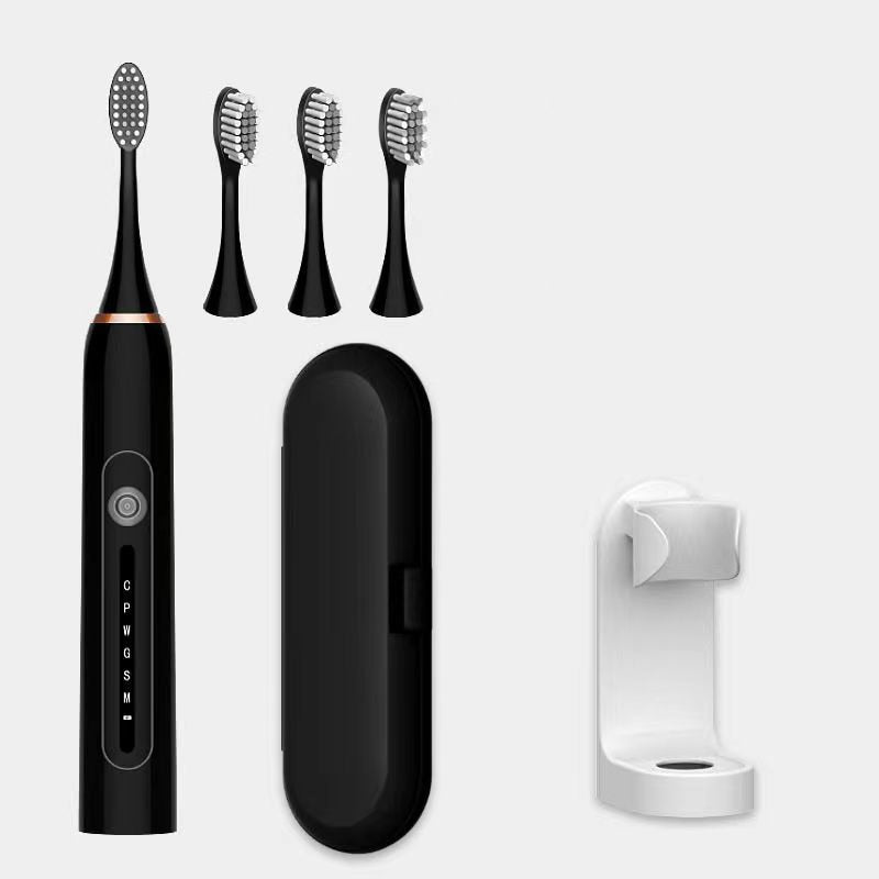 Ultrasonic Sonic Electric Toothbrush with USB charger and multiple brush heads, showcasing its sleek design and advanced features.
