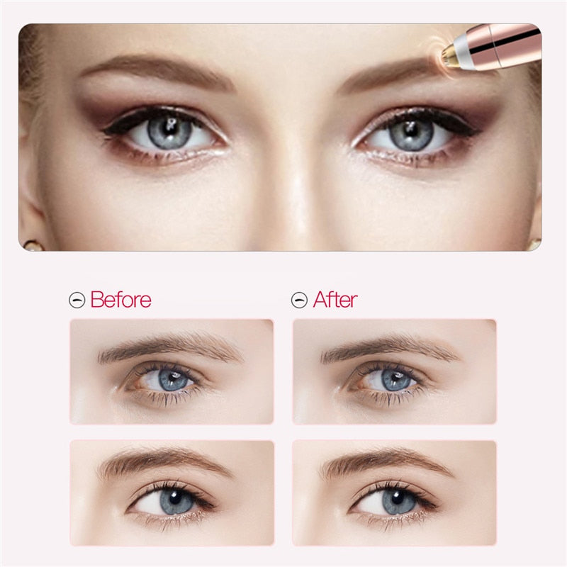 USB Rechargeable 3D Arch Blade Lady Shaver with LED light, showcasing its sleek design and multifunctional features for hair removal.