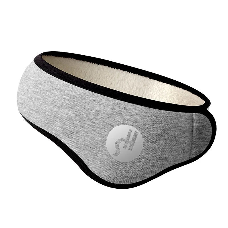A pair of winter warm ear muffs for women, featuring a soft fabric design that combines an eye mask and ear cover for ultimate comfort and warmth.