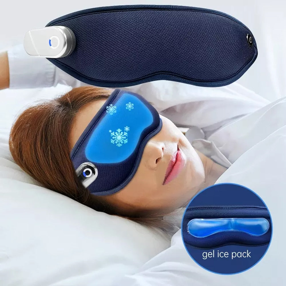 Wireless Smart 3D Eye Massager with cooling and heat features, designed for eye relaxation and fatigue relief.