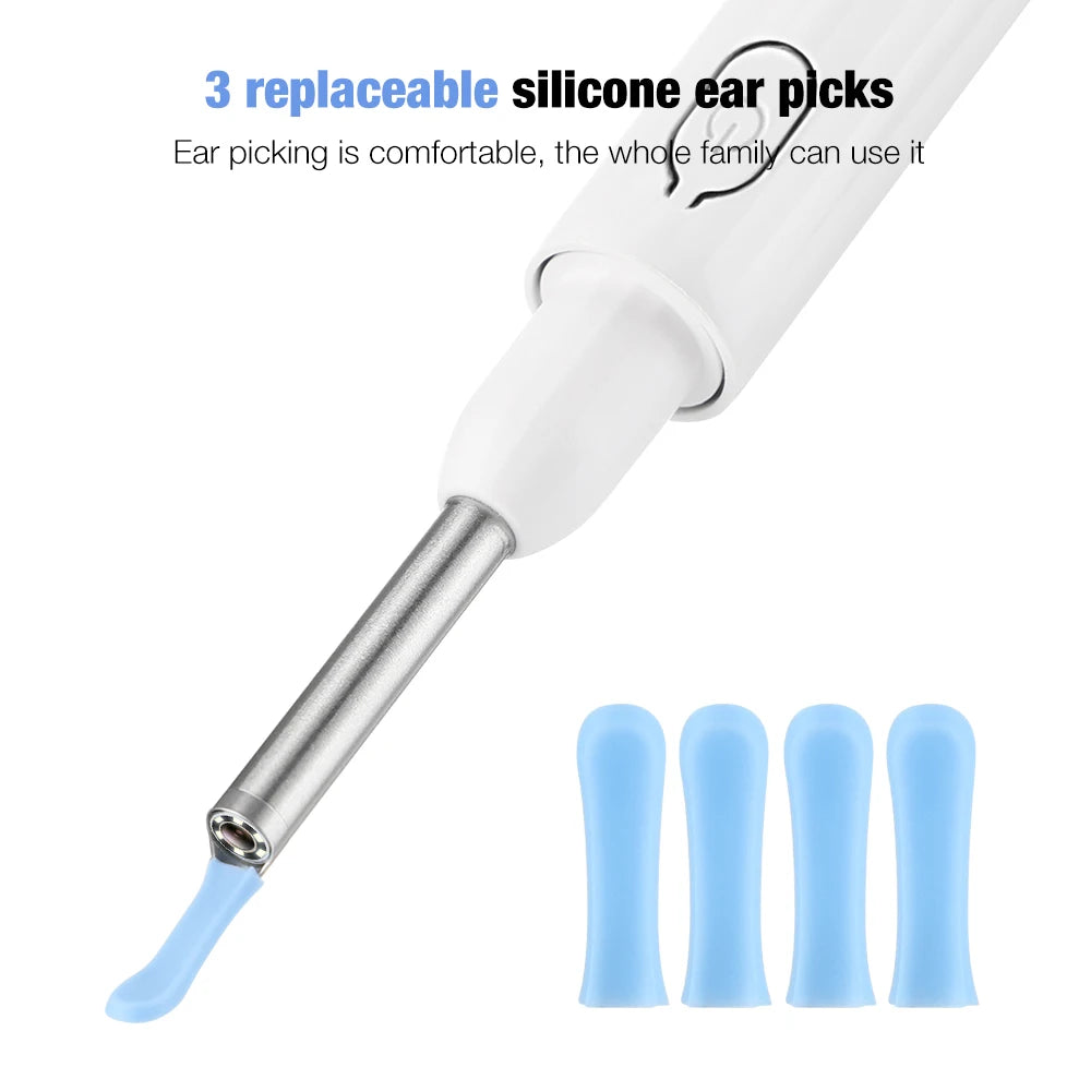 Wireless Smart Visual Ear Pick with 3.5mm lens, designed for safe ear cleaning and inspection.