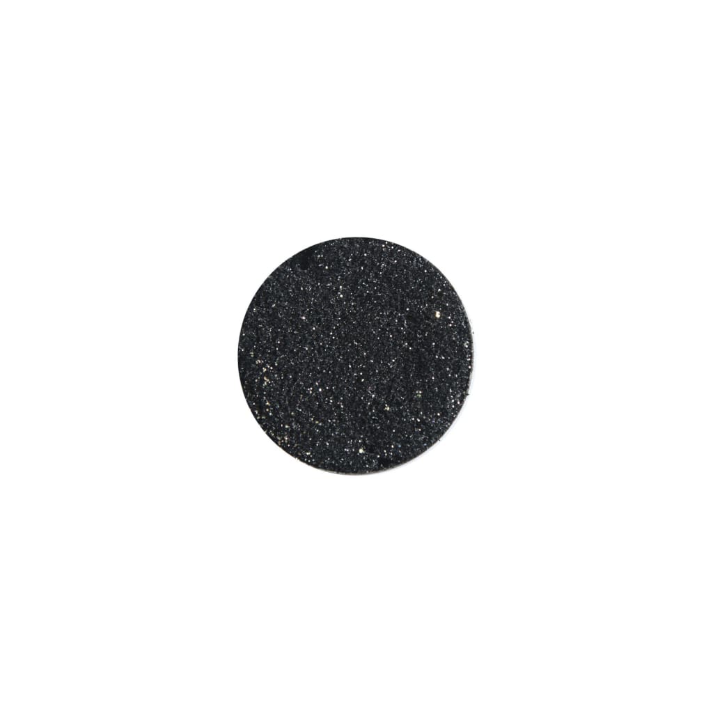 Bio Glitter 'Tell Me About It Stud' in a jar, showcasing a custom blend of charcoal and jet black glitter, perfect for eco-friendly makeup.
