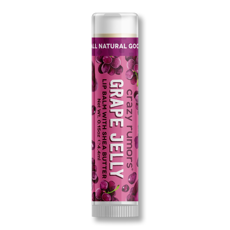 A tube of Grape Jelly showcasing its vibrant purple color and natural ingredients, perfect for spreading on sandwiches.