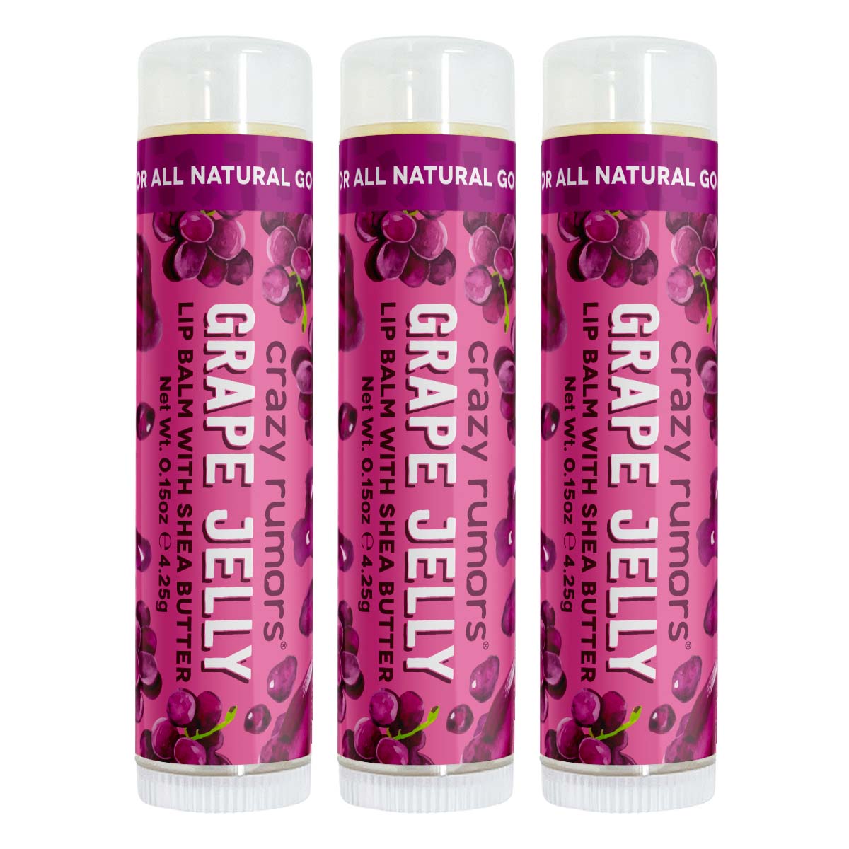 A tube of Grape Jelly showcasing its vibrant purple color and natural ingredients, perfect for spreading on sandwiches.