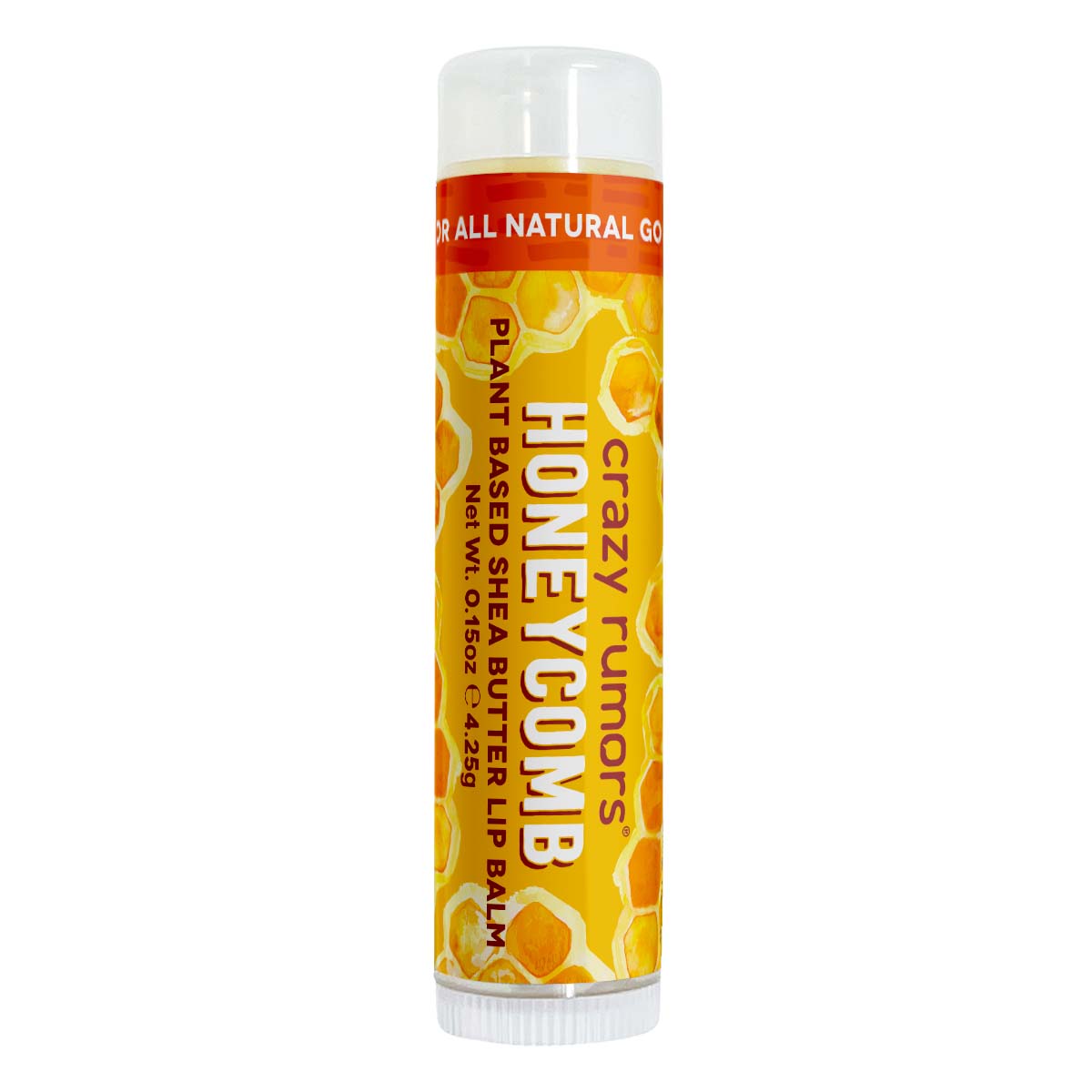 A tube of Honeycomb featuring a blend of natural oils and waxes, showcasing its vibrant packaging and appealing design.