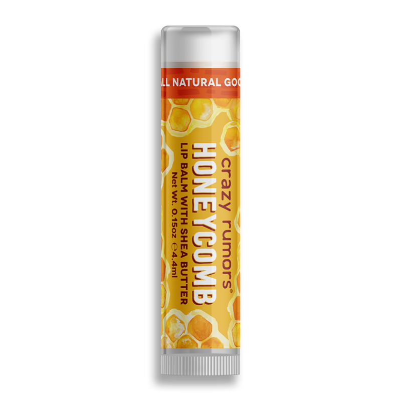 A tube of Honeycomb featuring a blend of natural oils and waxes, showcasing its vibrant packaging and appealing design.