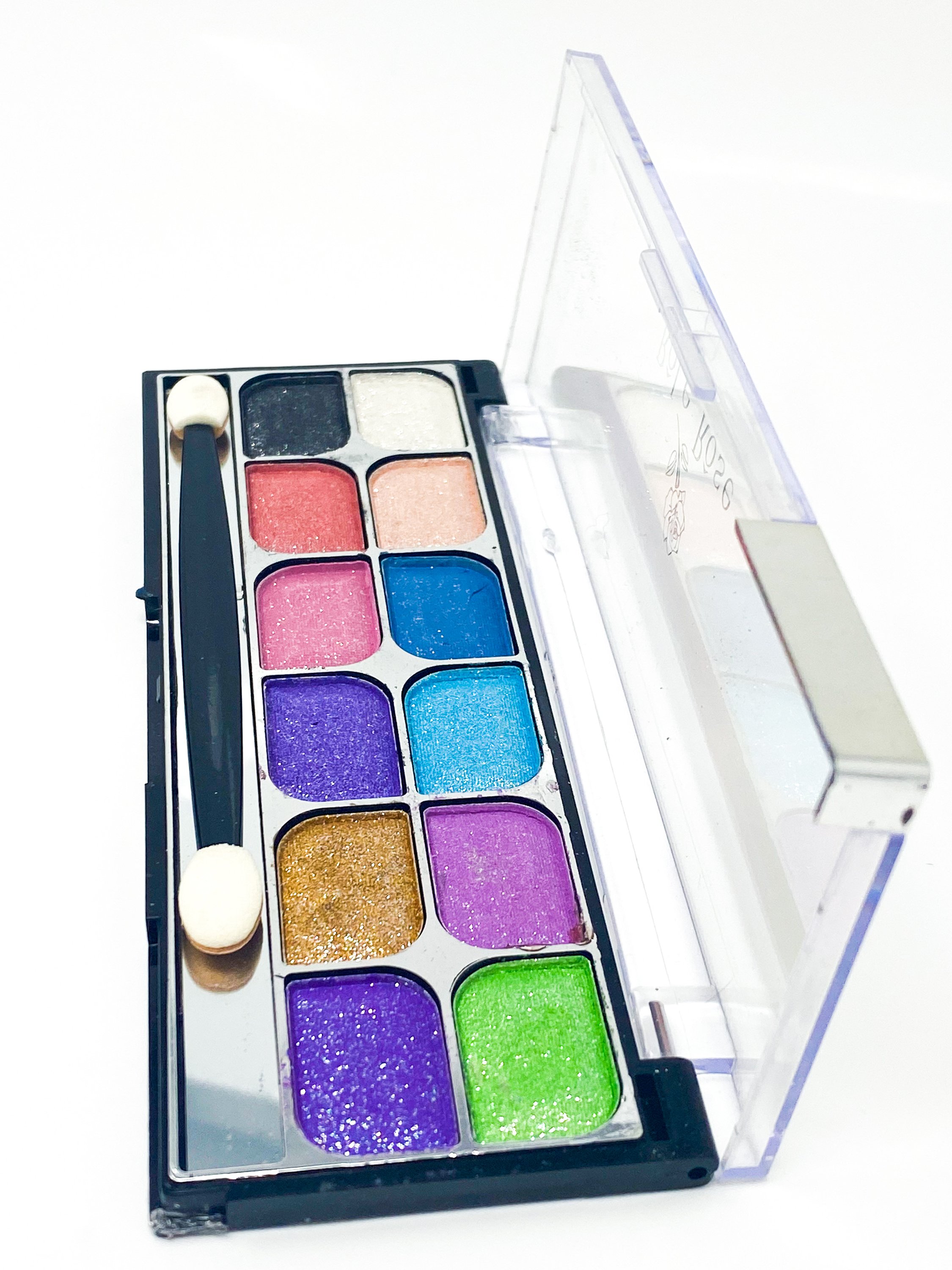 A vibrant 12 Rich Pigment Eye Shadow Palette featuring a variety of shimmering colors for versatile makeup looks.
