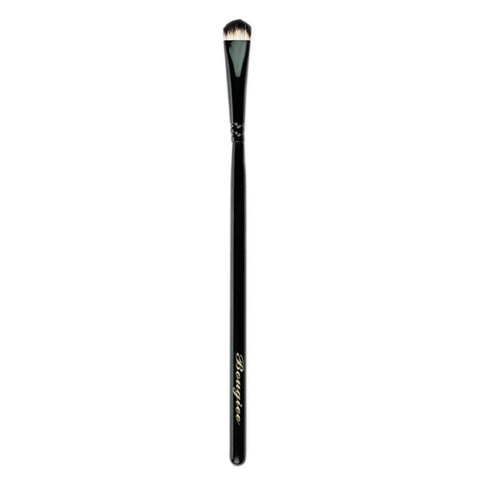 Oval Smudging Brush BK33 with ultra-soft goat hair bristles and polished black ferrule, featuring a high gloss birch wood handle.