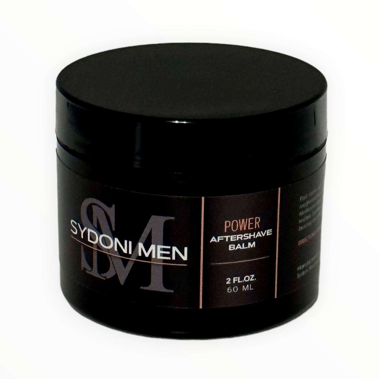 POWER AFTERSHAVE BALM in a 60ml bottle with Chamomile and Reishi Mushroom, designed for soothing post-shave skin care.