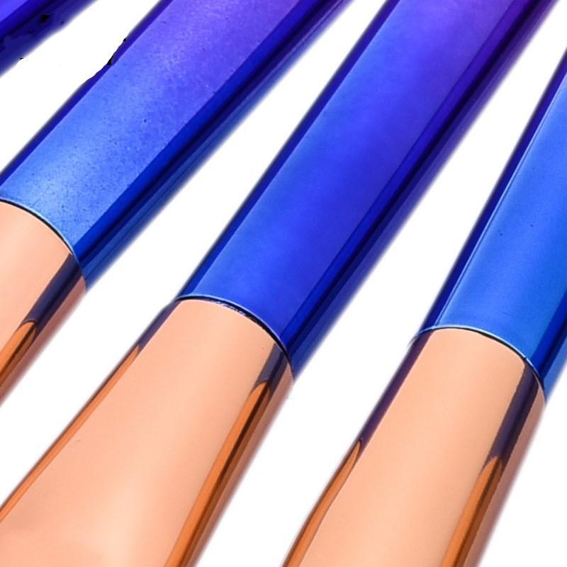 Purple Foundation Makeup Brushes with soft nylon bristles and durable plastic handles, perfect for flawless makeup application.